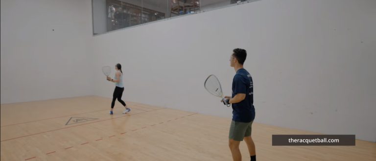 two players playing racquetball